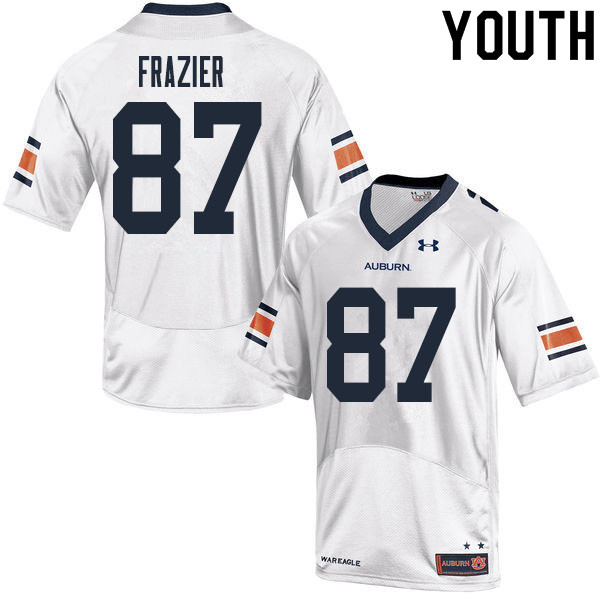 Youth Auburn Tigers #87 Brandon Frazier White 2020 College Stitched Football Jersey